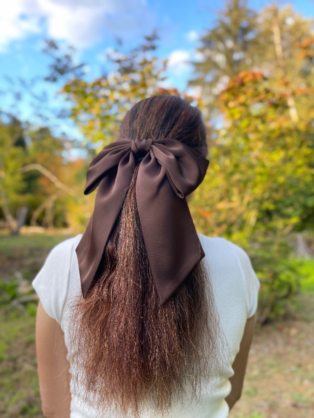 Silk satin giant hair bow Oversized Satin Bow hair clip women hair accessories